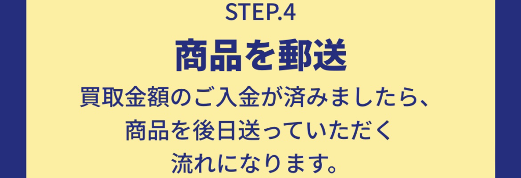 ステップ３：買取商品の発送