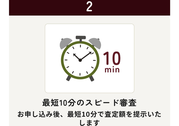 ステップ2：最短10分のスピード審査