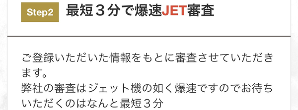 ステップ2：最短3分で爆速審査