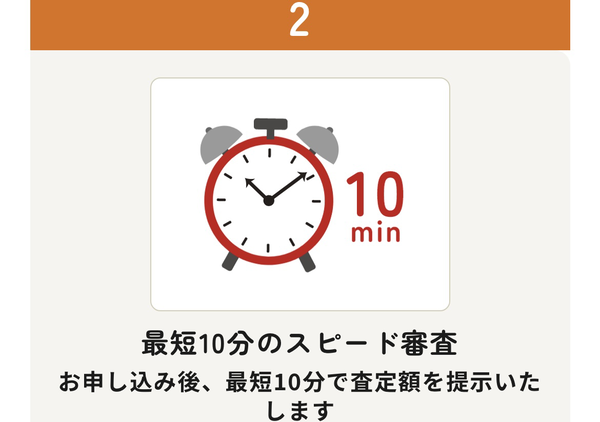 ステップ2：最短10分のスピード審査