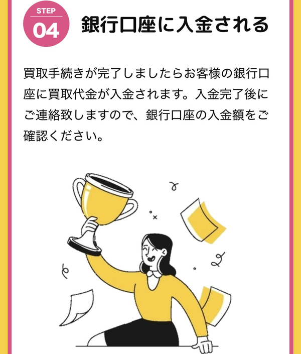ステップ4:銀行口座に即日入金